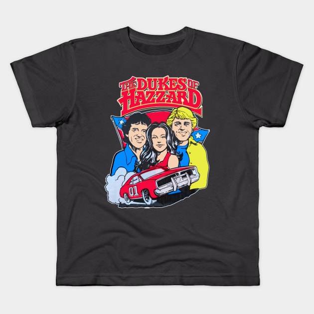 Dukes of Hazzard - Luke, Daisy and Bo Kids T-Shirt by RetroZest